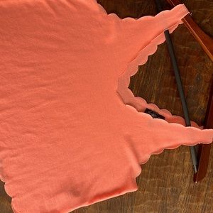 Top Shop Scalloped crop tank in electric orange Sz 2 XS